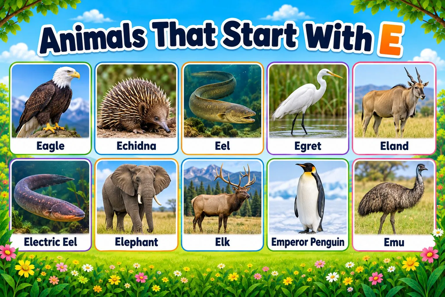 Animals That Start With E: Names, Types, and Verified Facts