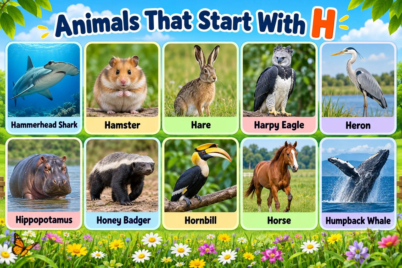animals that begin with h