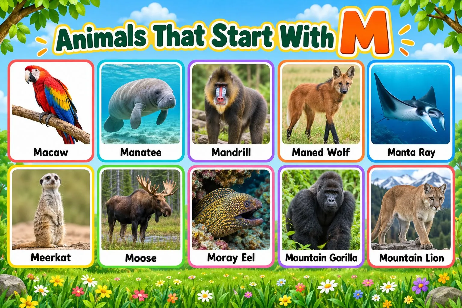 animals that begin with m