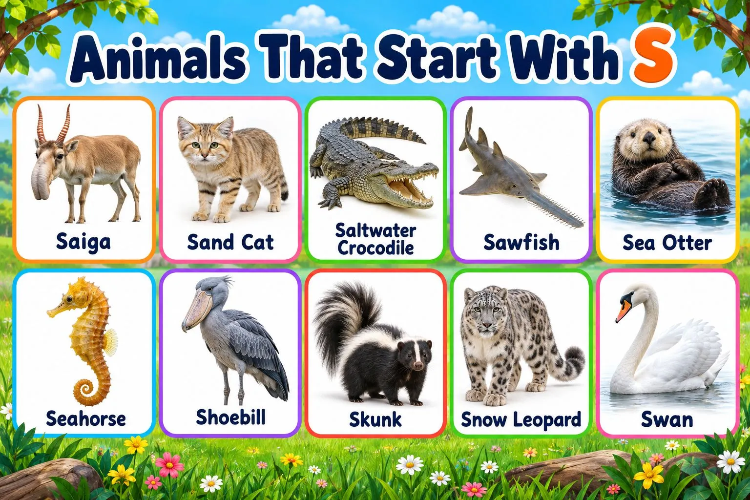 animals that begin with s