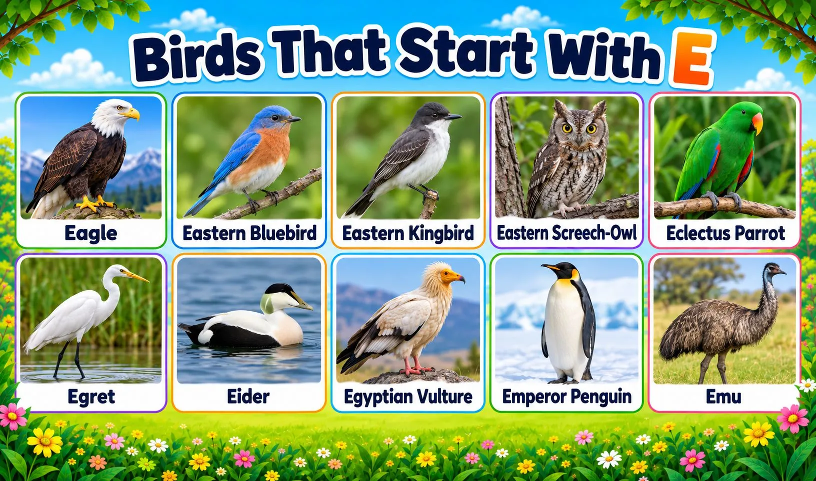 Birds That Start With E: 25 Names, Pictures, and Interesting Facts