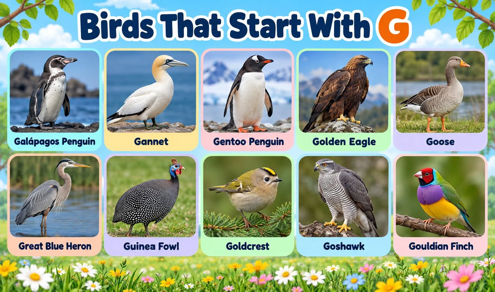 birds that begin with g