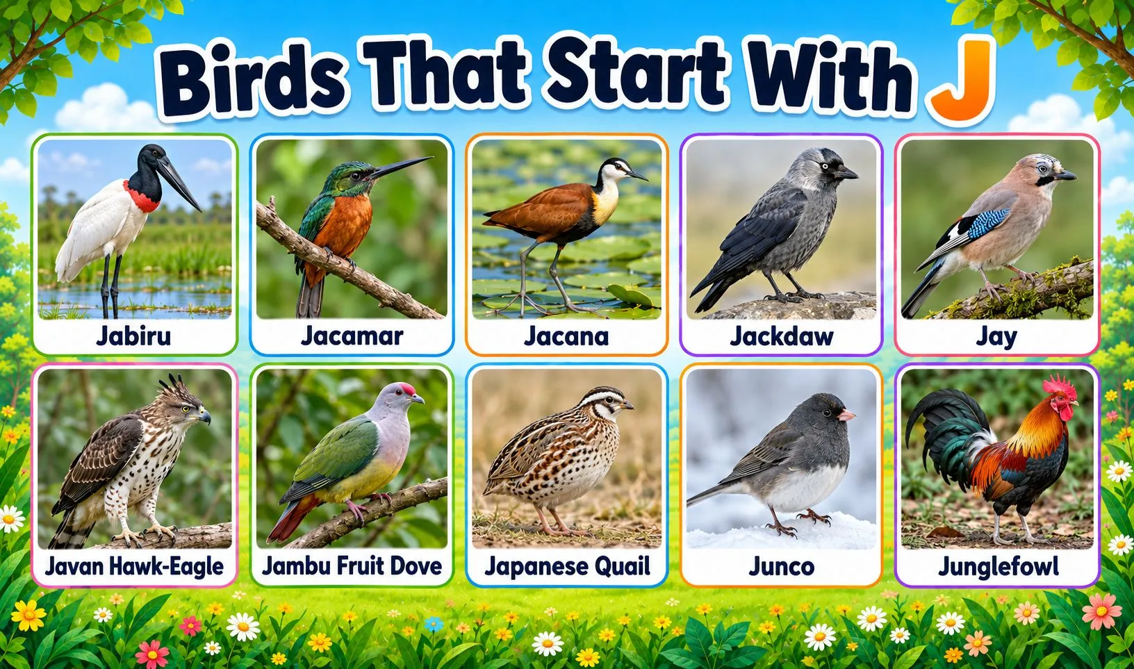 birds that begin with j