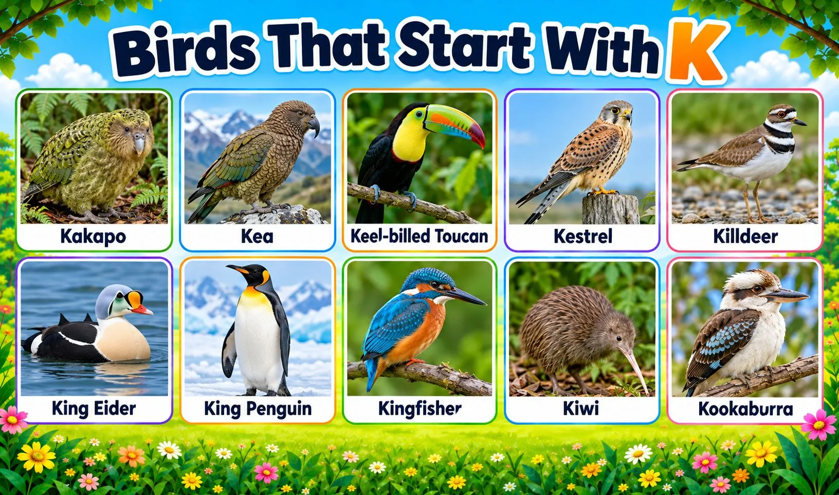 birds that begin with k