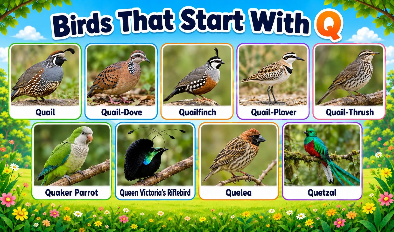 birds that begin with q