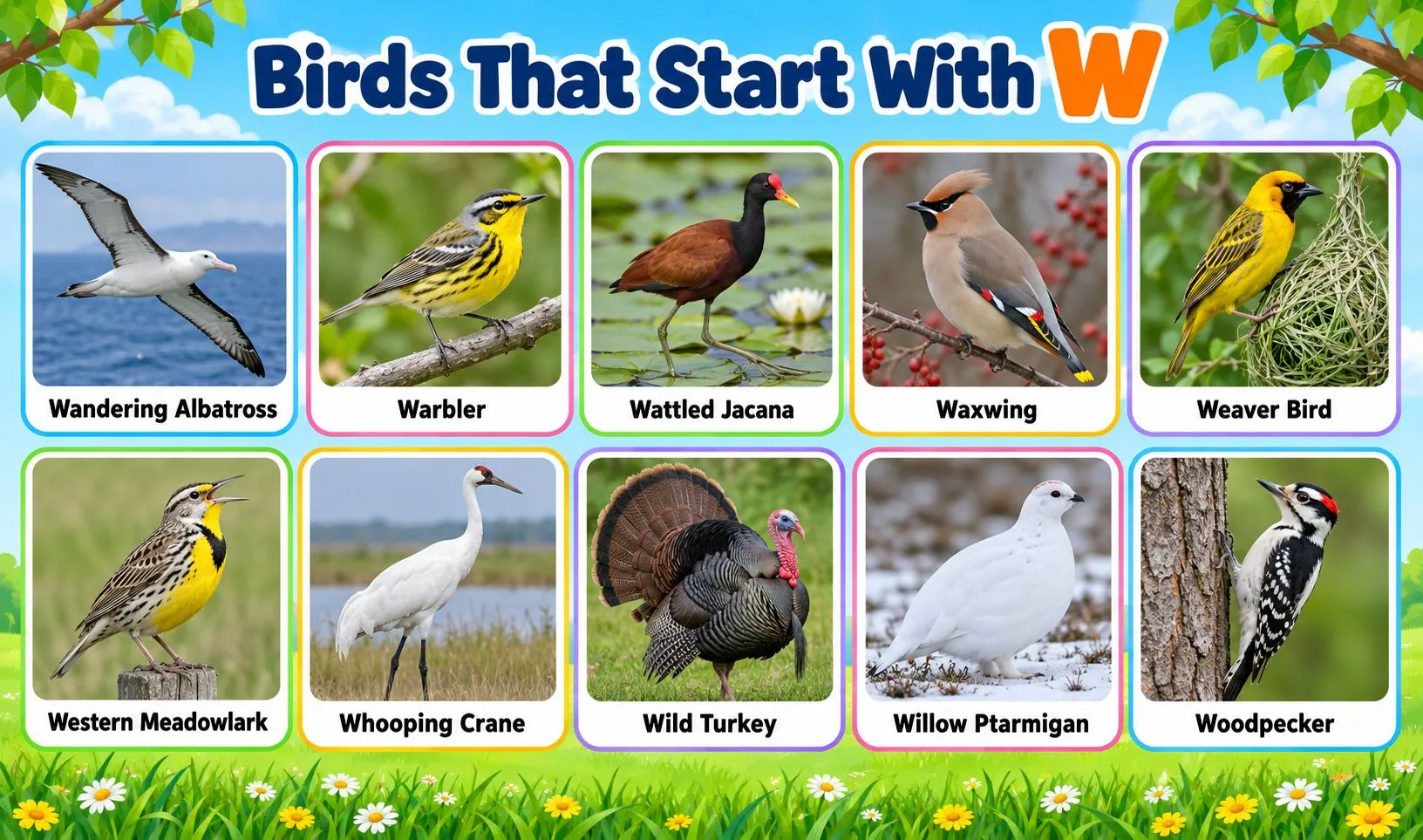 birds that begin with w