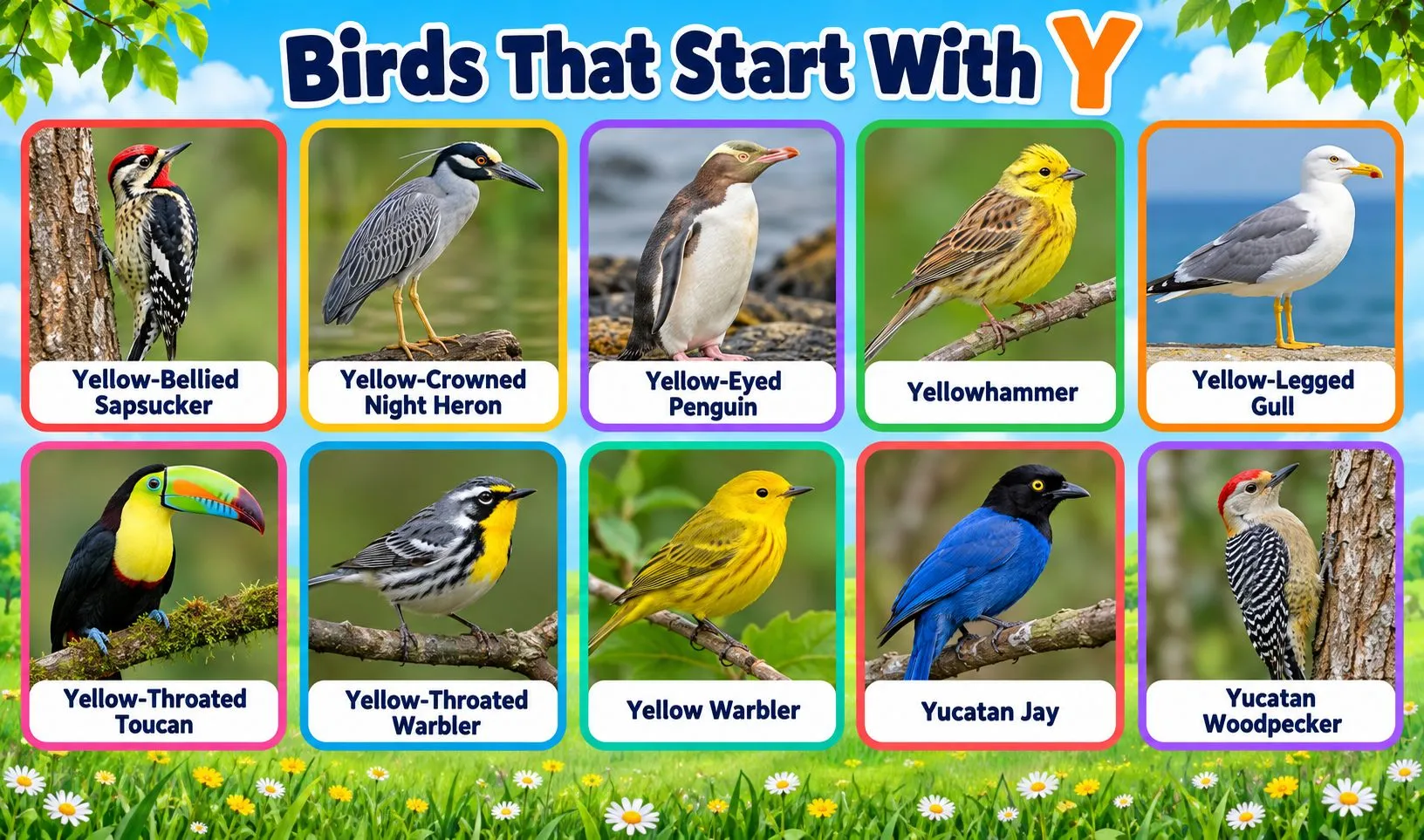 birds that begin with y