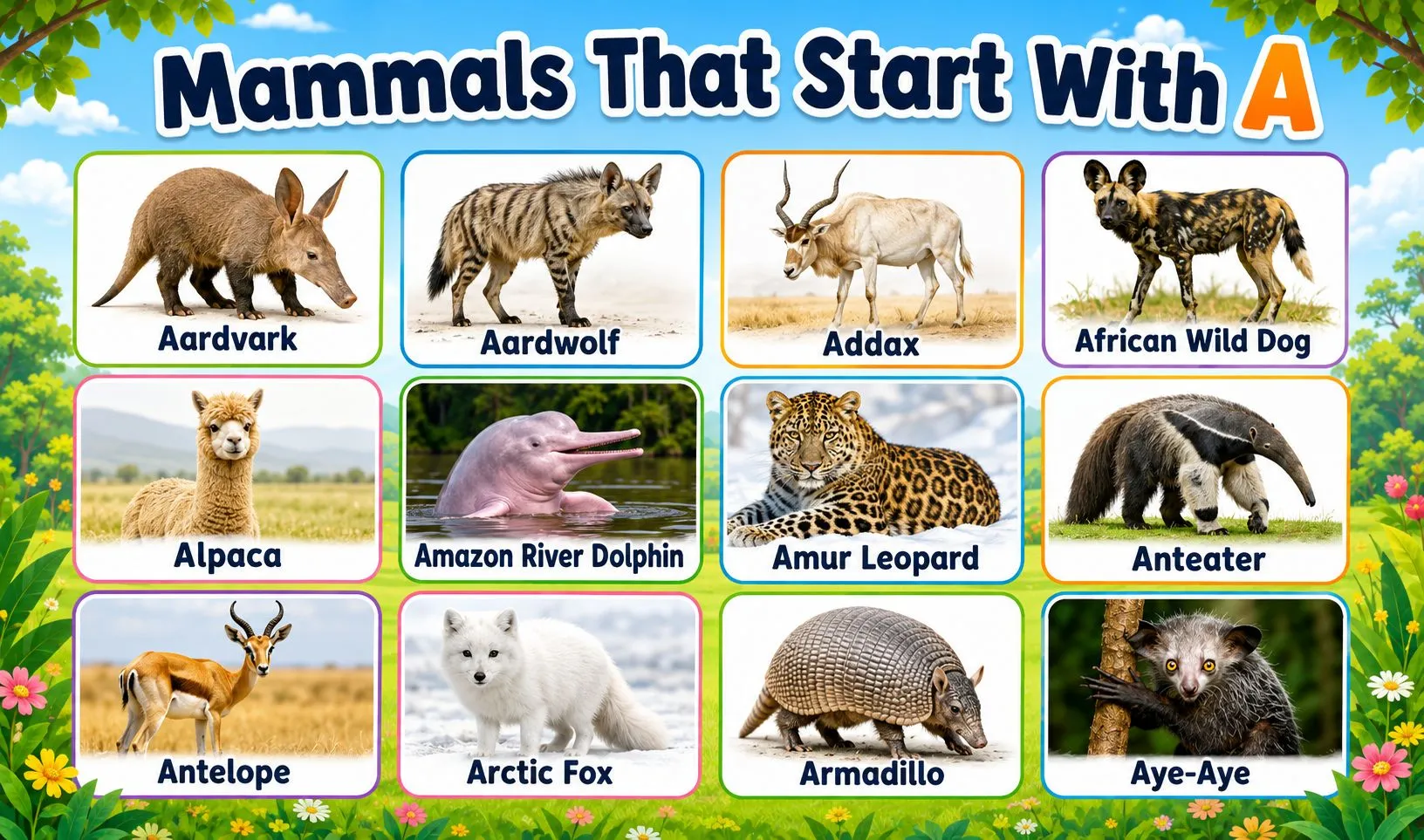 mammals that begin with a