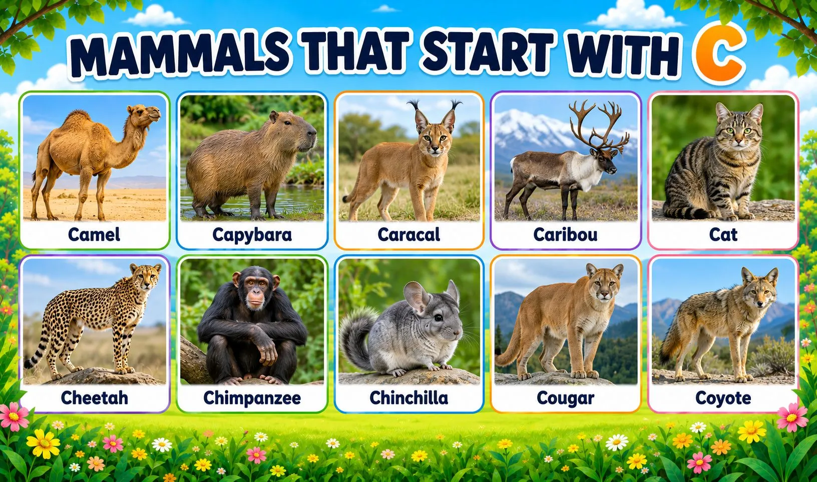 mammals that begin with c