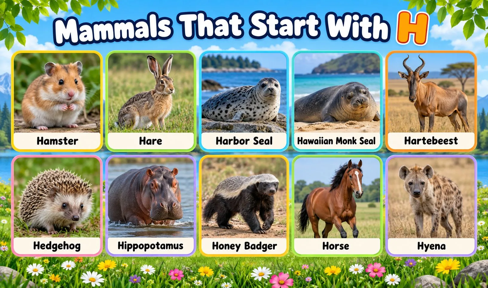 mammals that begin with h