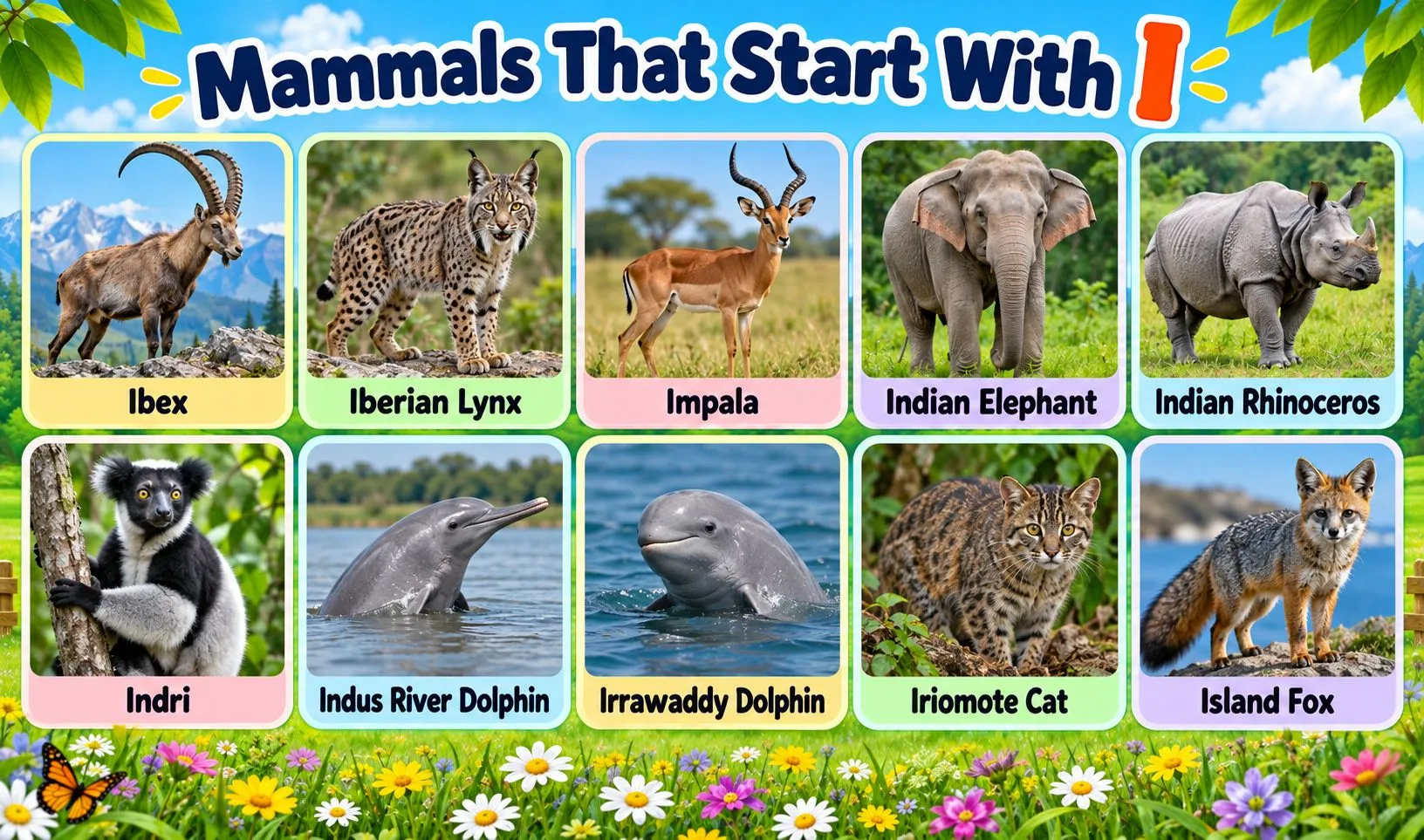 mammals that begin with i