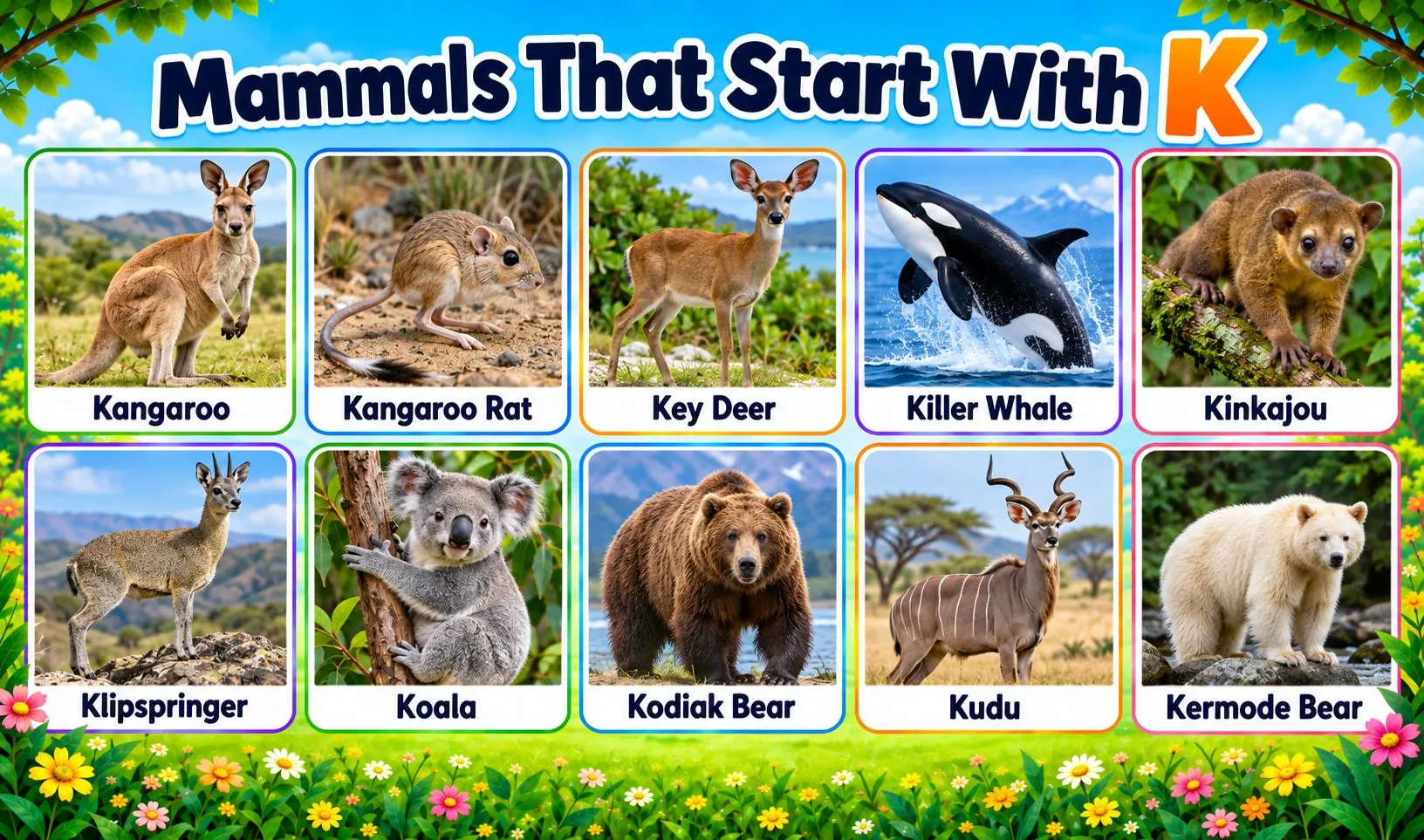 mammals that begin with k