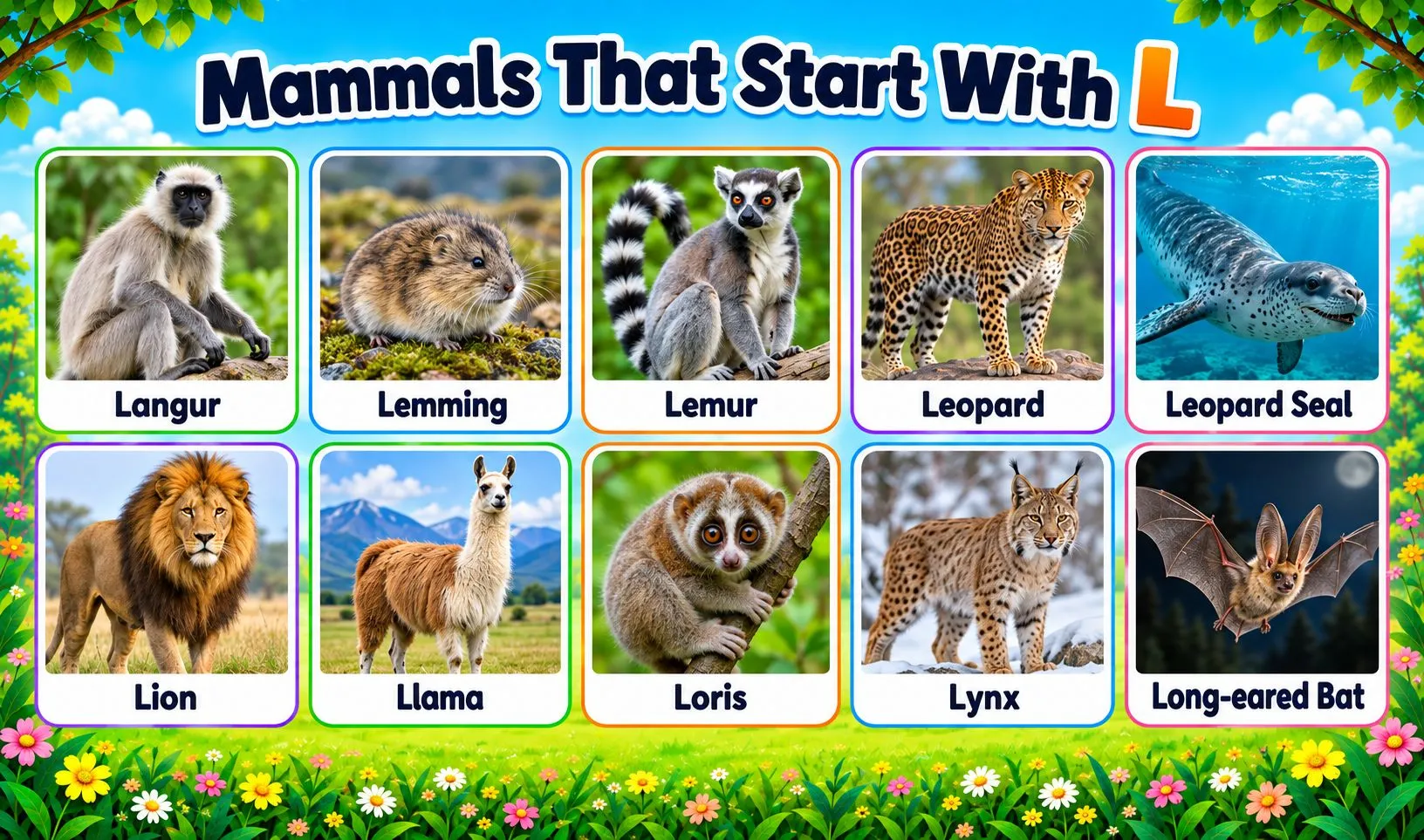 mammals that begin with l