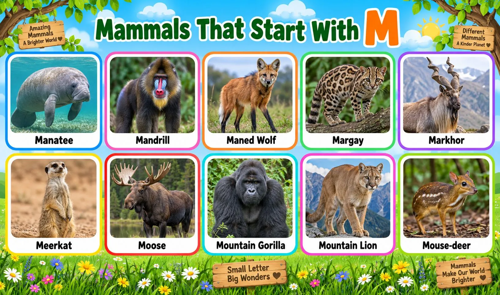 mammals that begin with m