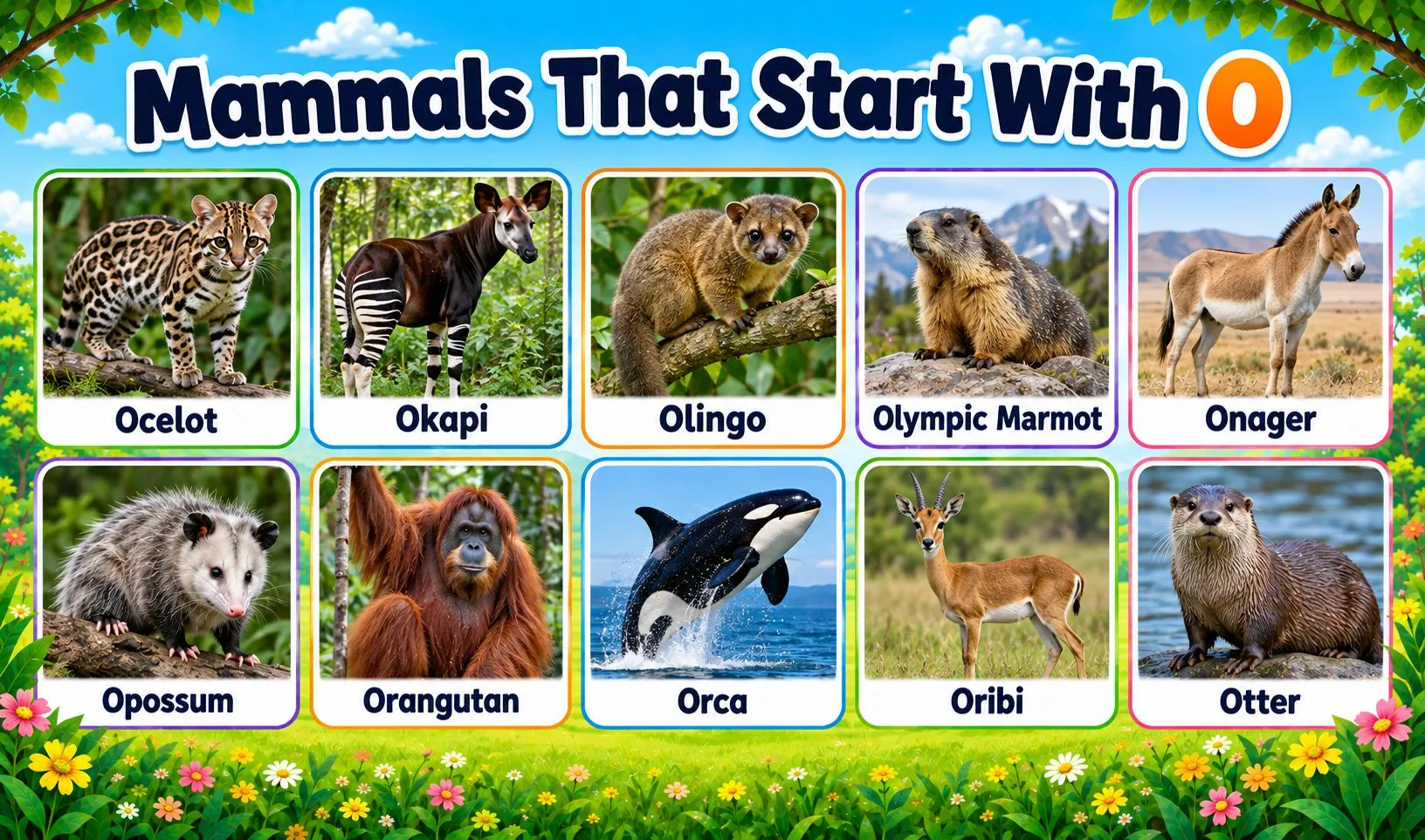 mammals that begin with o
