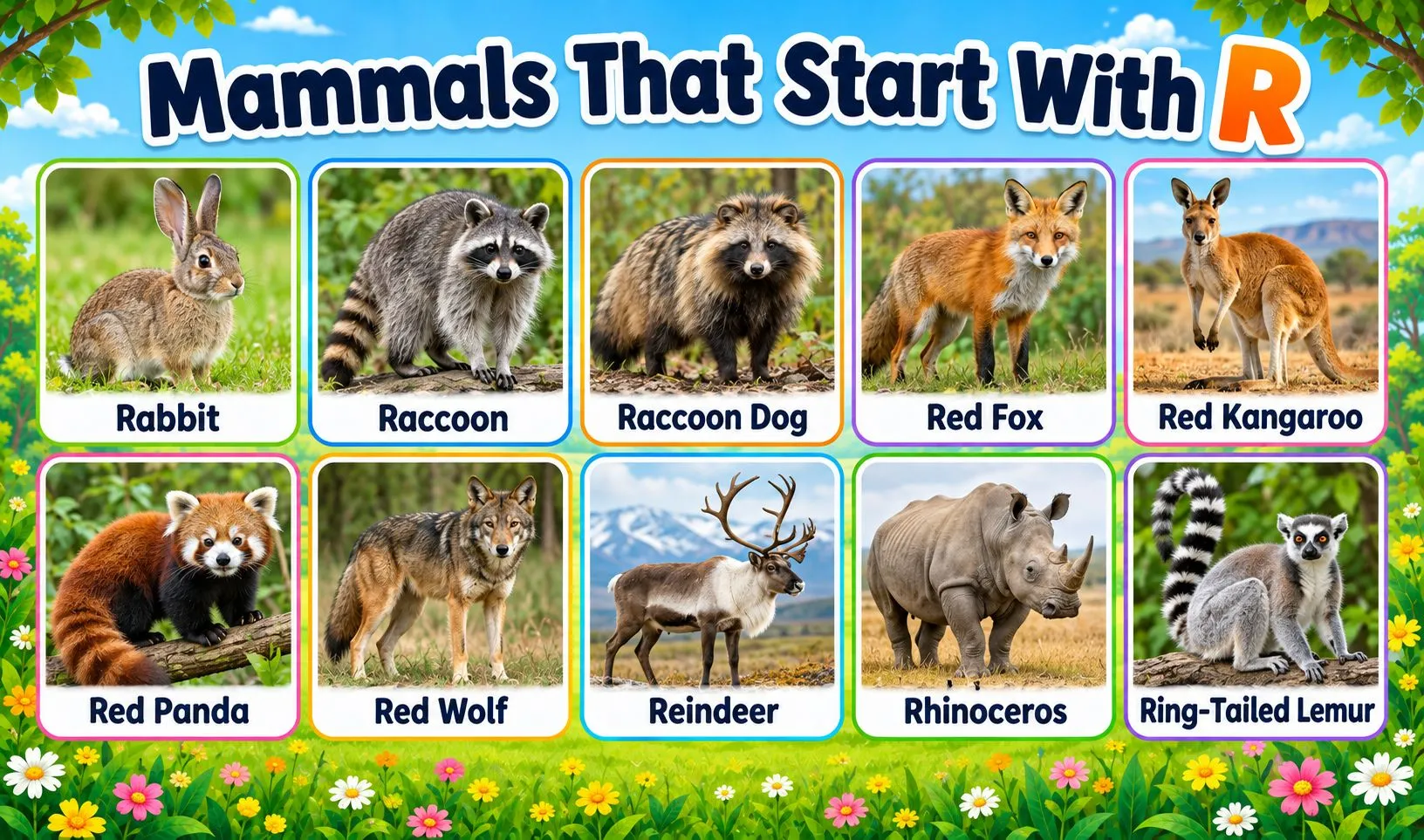 mammals that begin with r