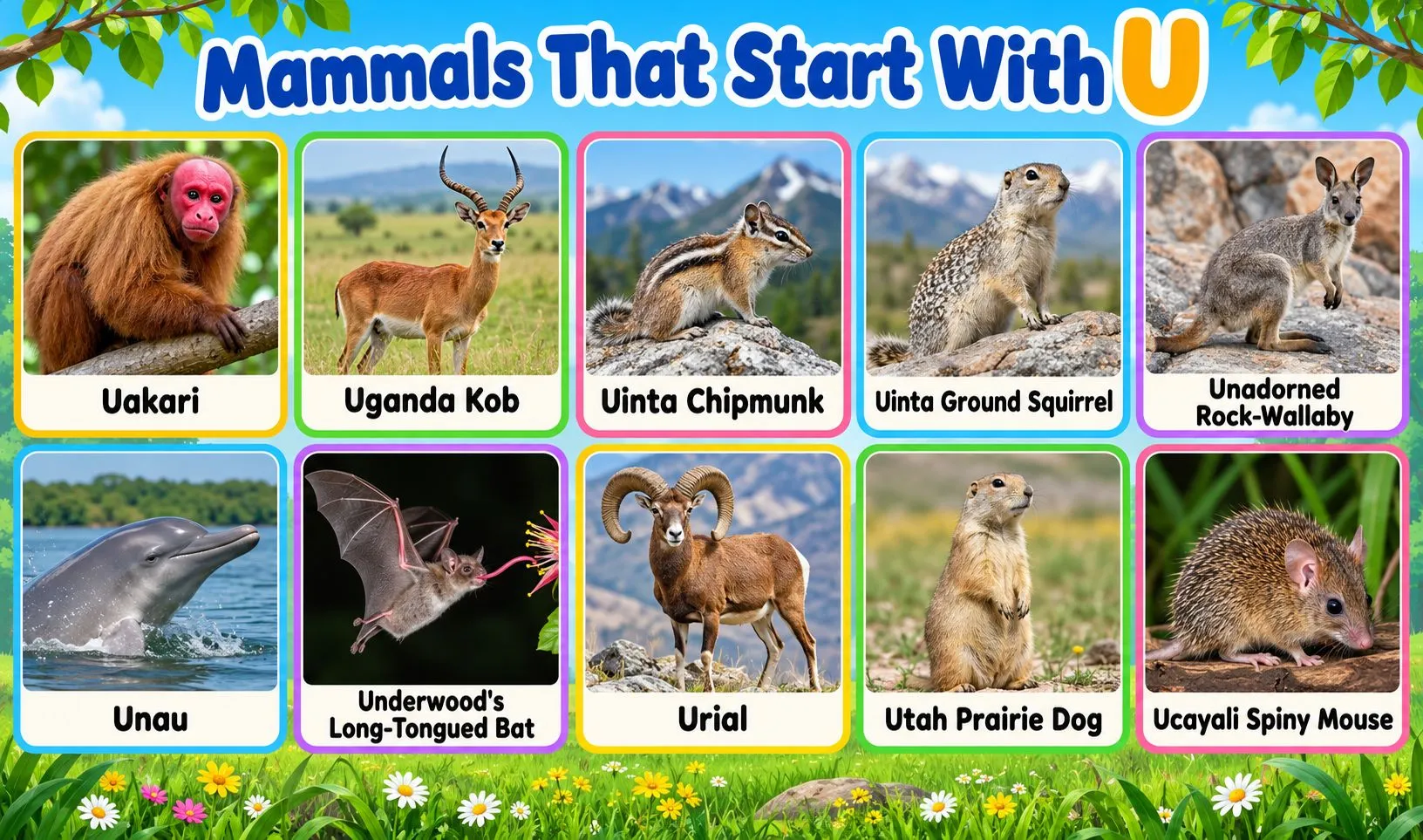 mammals that begin with u