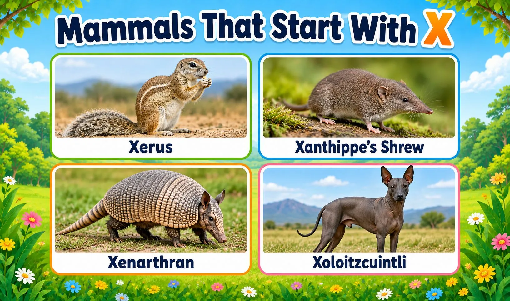 mammals that begin with x